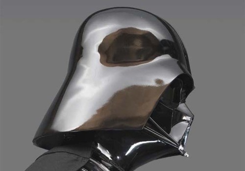 A side shot of Darth Vader's helmet